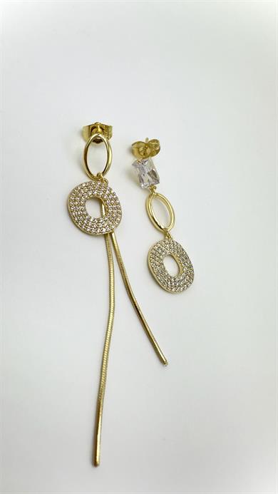 Vp 14 K Salantılı Taşlı Halka Model Küpe