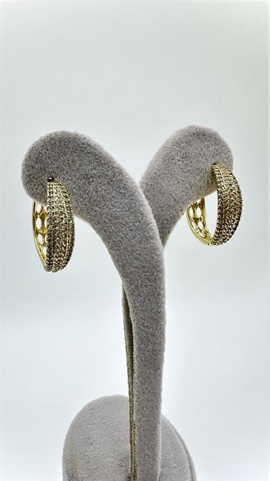 Vp 14 K Altın Kaplama Sıra Taşlı Halka Model Küpe