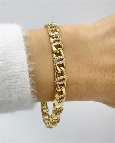 Vp 14 K Taşlı Badem Göz Baglantılı Model Bileklik