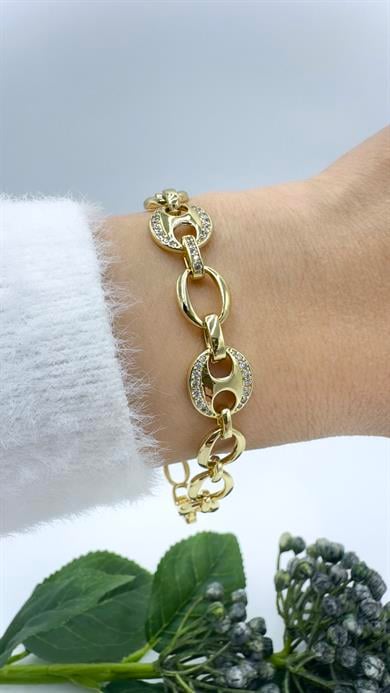 Vp 14 K Taşlı Bağlantılı Oval Model Bileklik