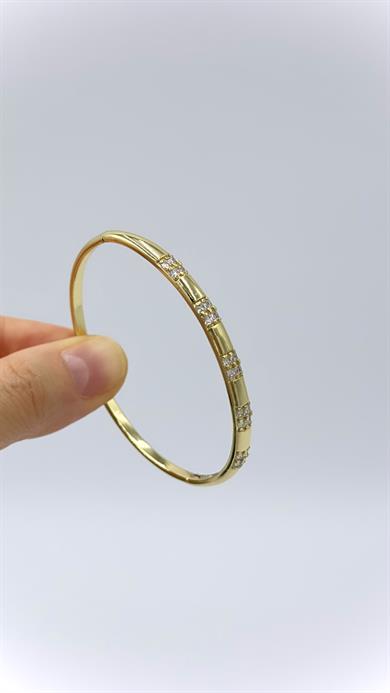 Vp 14 K Taşlı Çizgi Model Kelepçe Bileklik