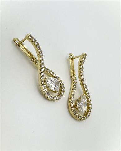 Vp 14 K Taşlı Damla Model Küpe