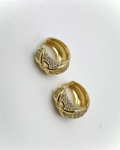 Vp 14 K Taşlı Geniş Halka Model Küpe