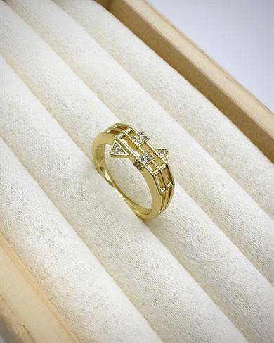 Vp 14 K Taşlı Geometrik Model Yüzük