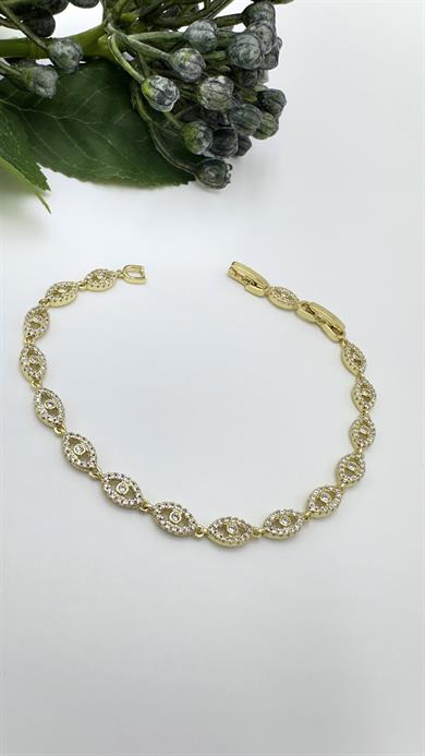 Vp 14 K Taşlı Altın Kaplama Göz Bileklik