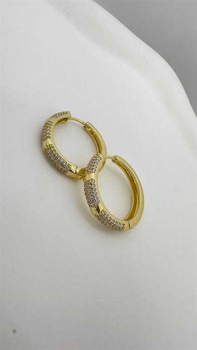 Vp 14 K Taşlı Halka Küpe