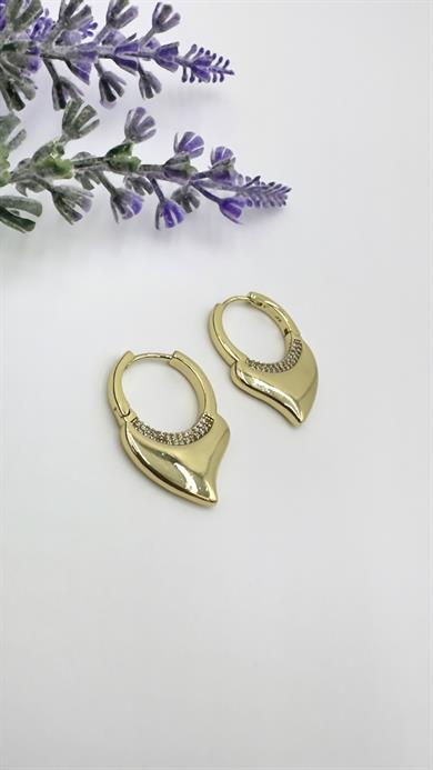 Vp 14 K Taşlı Kalp Detay Küpe