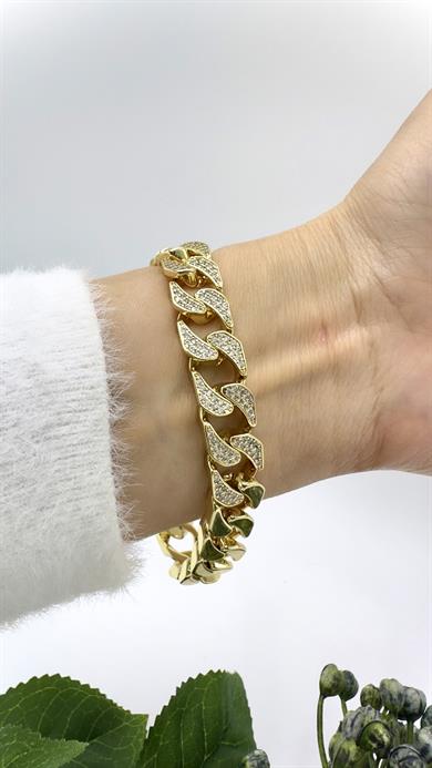 Vp 14 K Taşlı Küba Model Bileklik