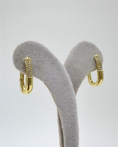 Vp 14 K Taşlı Oval Halka Model Küpe