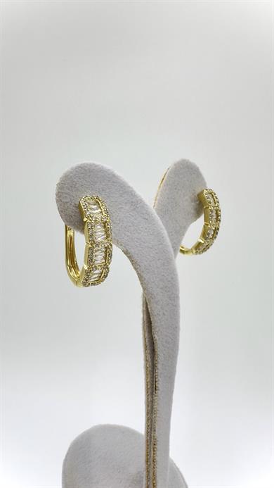 Vp 14 K Taşlı Oval Kare Model Küpe