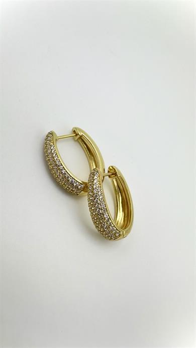 Vp 14 K  Taşlı Oval Küpe