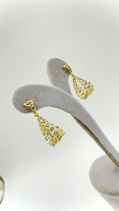 Vp 14 K Taşlı Oval Merdiven Model Küpe