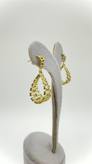 Vp 14 K Taşlı Oval Merdiven Model Küpe