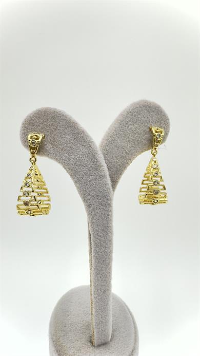 Vp 14 K Taşlı Oval Merdiven Model Küpe