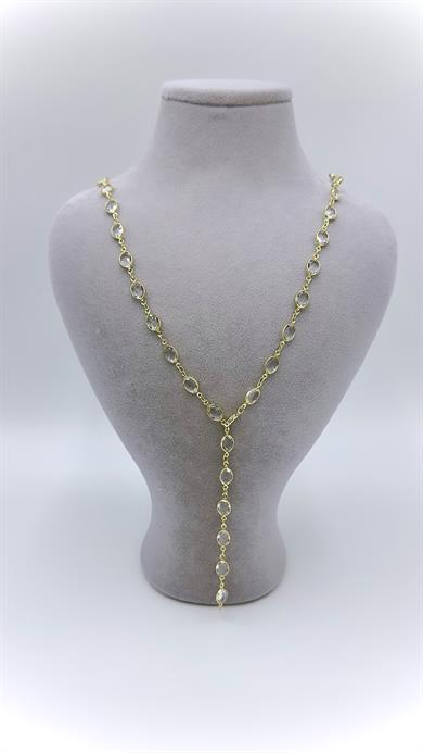 Vp 14 K Taşlı Oval Model Kolye 70cm