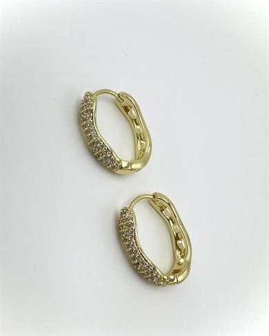 Vp 14 K Taşlı Oval Model Küpe
