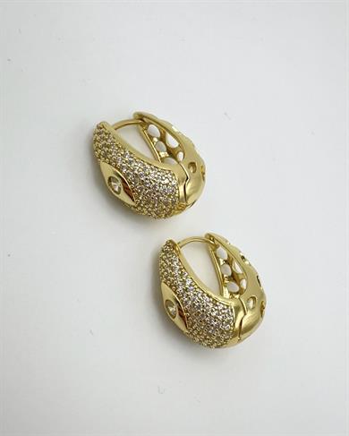 Vp 14 K Taşlı Oval Model Küpe