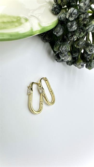 Vp 14 K Taşlı Oval Model Küpe