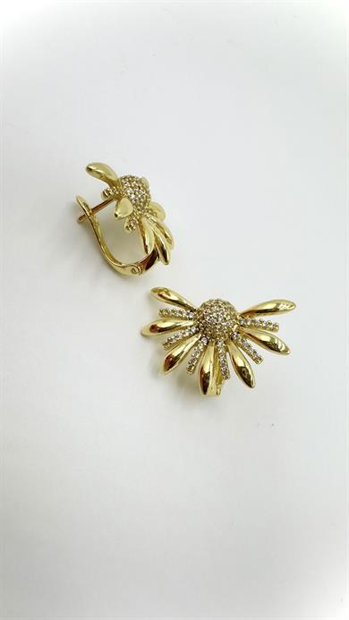 Vp 14 K Taşlı Papatya Model Küpe
