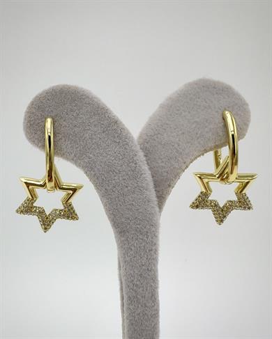 Vp 14 K Taşlı Sallantılı Yıldız Model Küpe