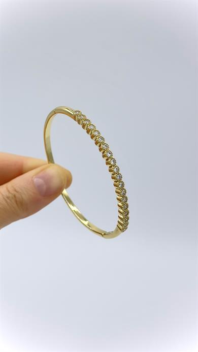 Vp 14 K Taşlı Suyolu Model Kelepçe Bileklik