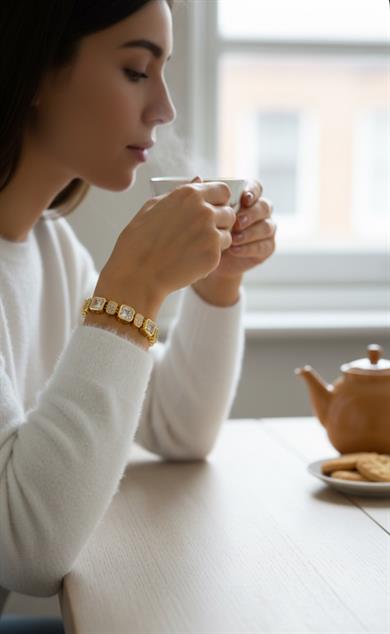 Vp 14 K Taşlı Tenis Model Bileklik