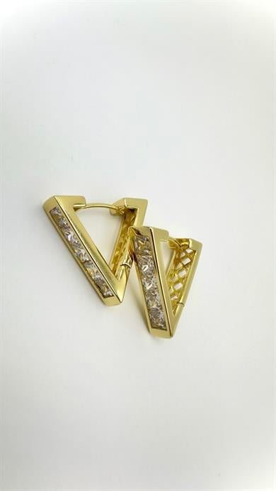 Vp 14 K Taşlı Üçgen Model Küpe