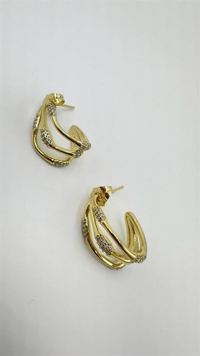 Vp 14 K Taşlı Üçlü Tek Model Küpe