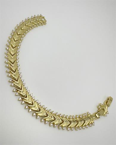 Vp 14 K Taşlı V Balık Sırtı Model Bileklik