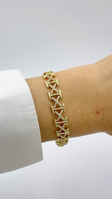 Vp 14 K Taşlı X Model Bileklik