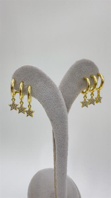 Vp 14 K Taşlı Yıldız Çok Görünümlü Model Küpe