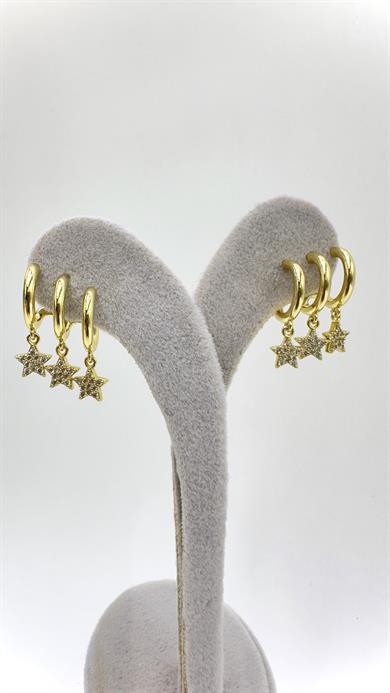 Vp 14 K Taşlı Yıldız Çok Görünümlü Model Küpe