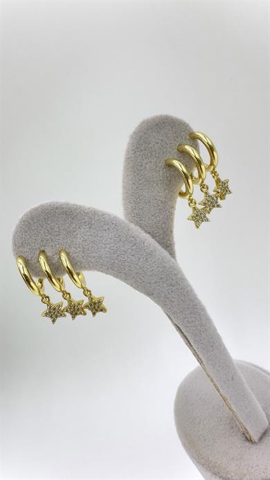 Vp 14 K Taşlı Yıldız Çok Görünümlü Model Küpe