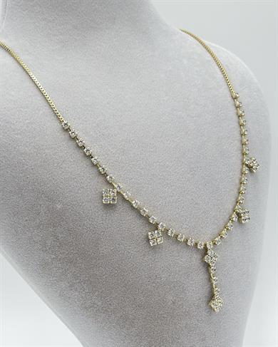 Vp 14 K Taşlı Yonca Model Kolye