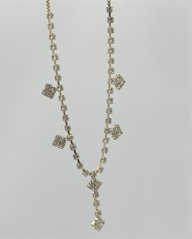 Vp 14 K Taşlı Yonca Model Kolye