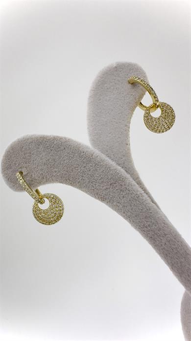 Vp 14 K Taşlı Yuvarlak Halka Model Küpe