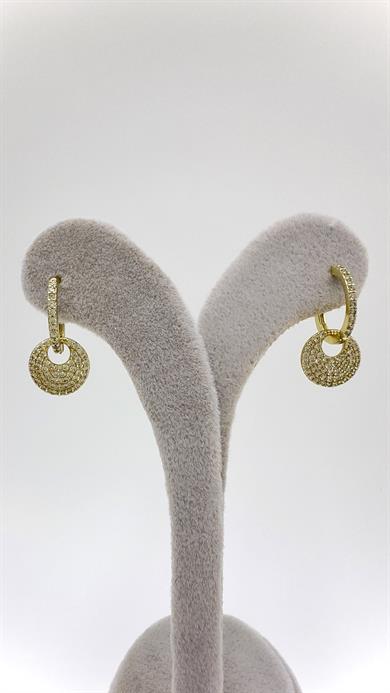 Vp 14 K Taşlı Yuvarlak Halka Model Küpe