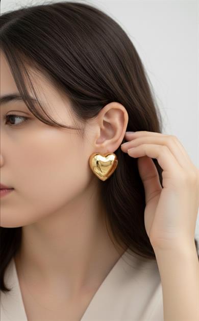 Vp 14 K Taşsız Kalp Model Küpe