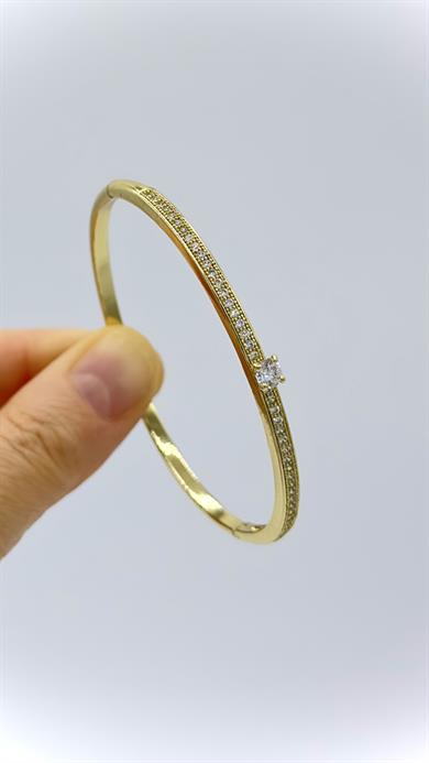 Vp 14 K Tek Taşlı Model Kelepçe Bileklik