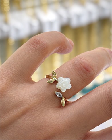 Vp 14 K White Rose Model Eklem Yüzük