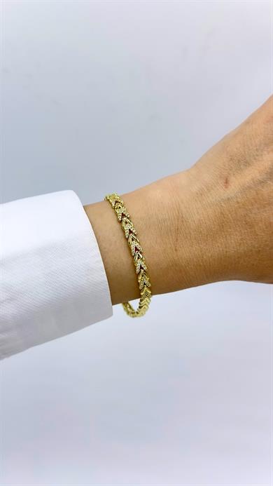 Vp 14 K Yarı Taşlı Balık Sırtı  Model Bileklik