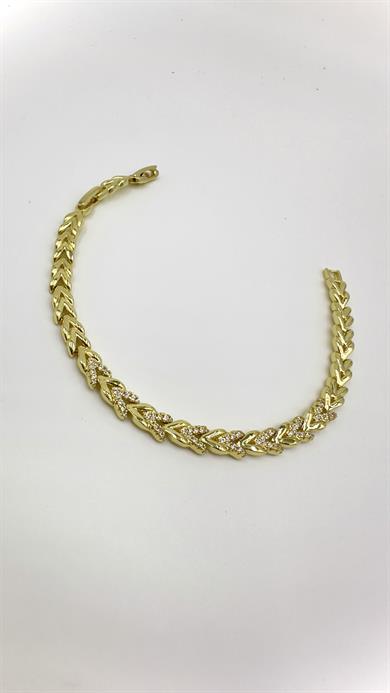 Vp 14 K Yarı Taşlı Balık Sırtı  Model Bileklik