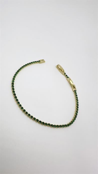 Vp 14 K Altın Kaplama Gold Yeşil Suyolu Bileklik