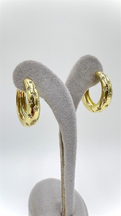 Vp 14 K Altın Kaplama  Yıldız Motifli Halka Model Küpe