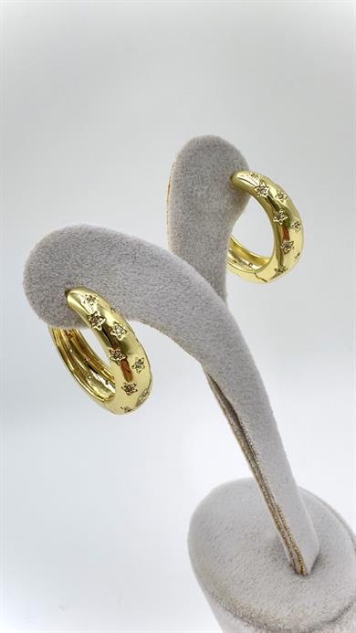 Vp 14 K Altın Kaplama  Yıldız Motifli Halka Model Küpe