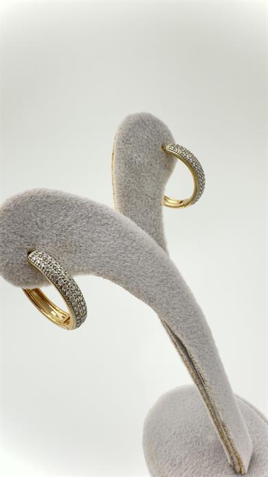 Vp Gold Rose Taşlı Halka Küpe