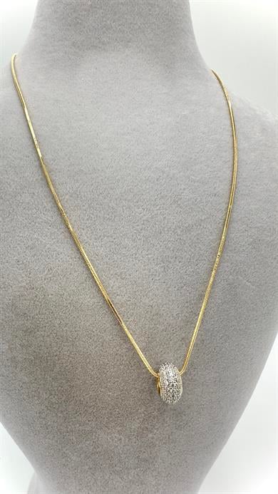 Vp Gold Rose Taşlı Halka Model  Kolye 45cm