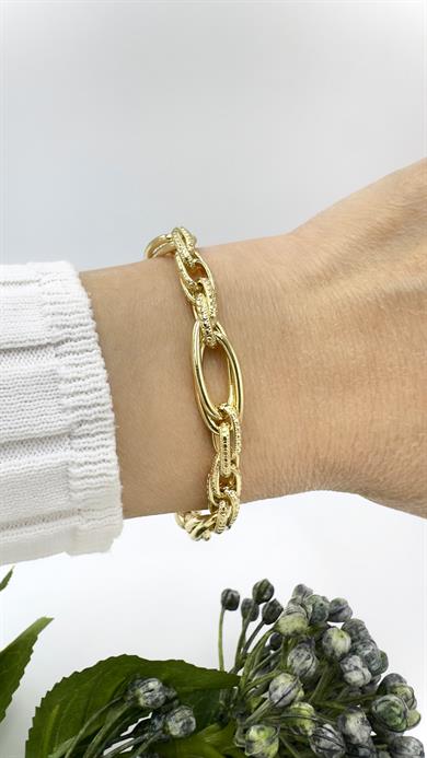 Vp 14 K Altın Kaplama Oval Sarmal Model Bileklik