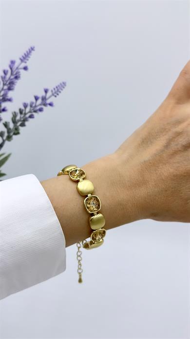 Vp Paris Serisi Gold Kahve Ton Bileklik