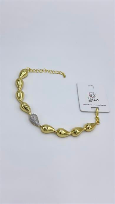 Vp Paris Serisi Gold Pırlanta Damlalı Bileklik